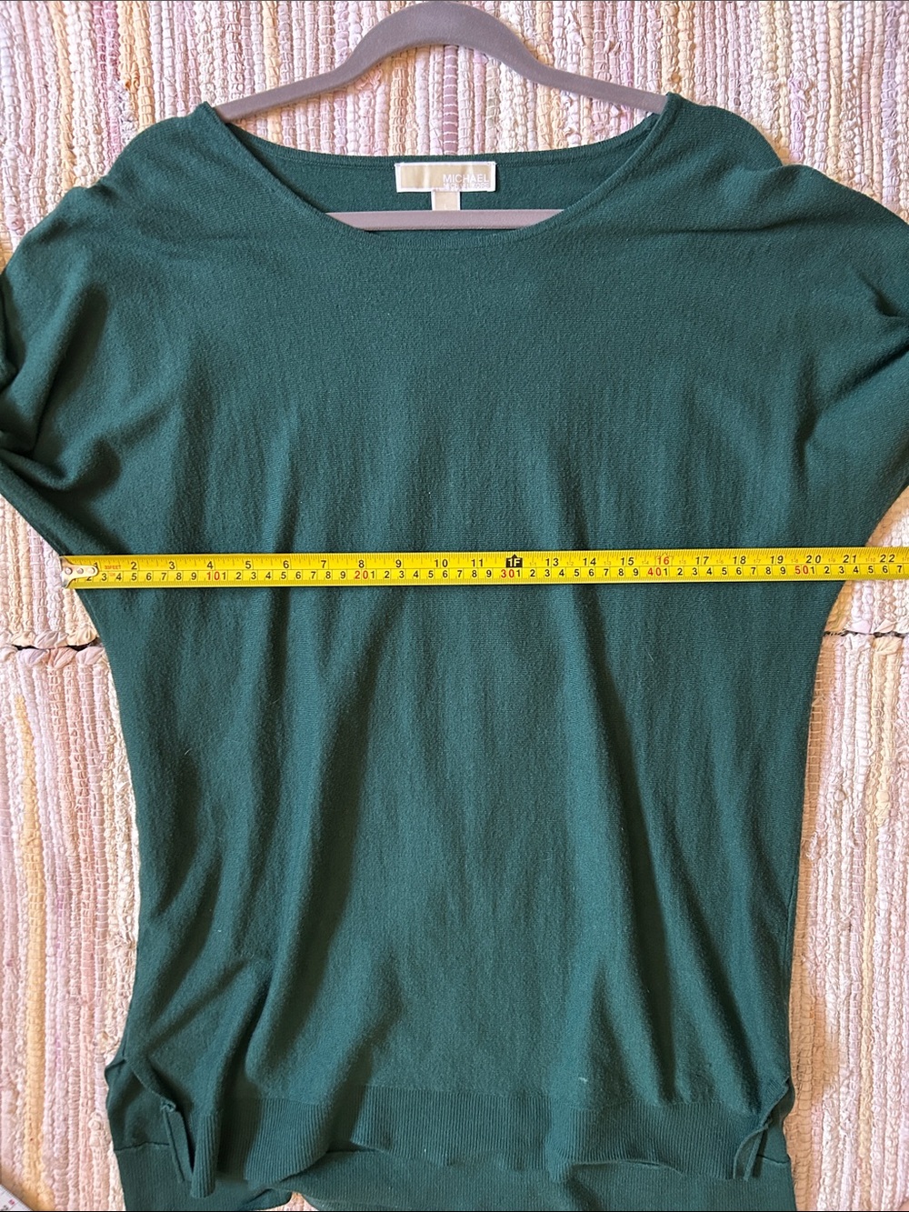 Michael Kors Green Oversized Hi Low Tunic Sweater Top L - Picture 9 of 10
